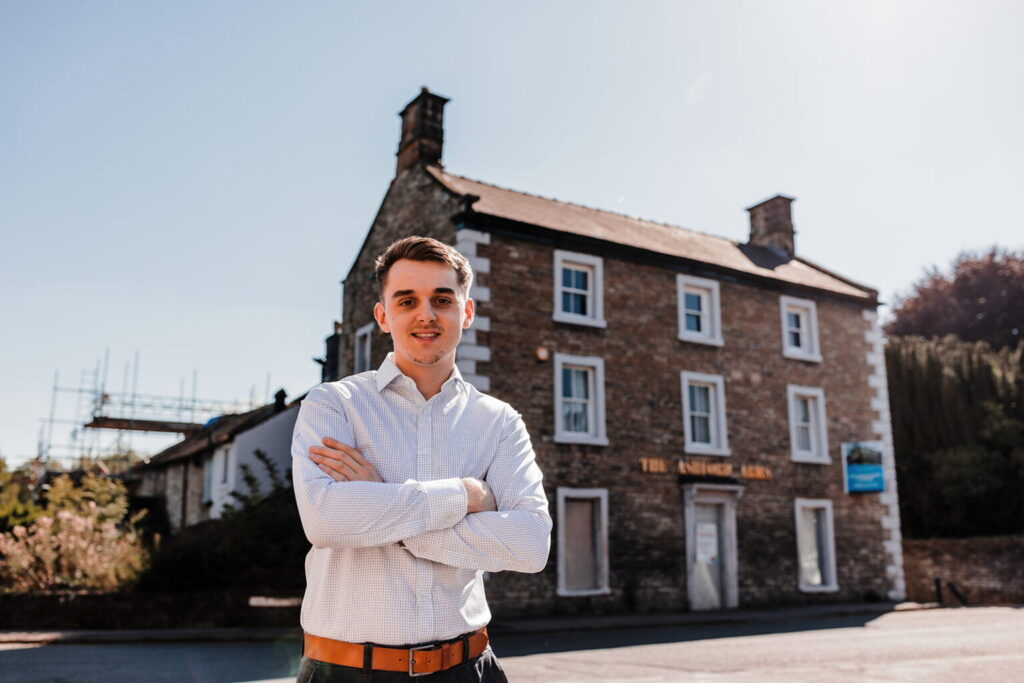 Josh Butler outside The Ashford Arms, 2023