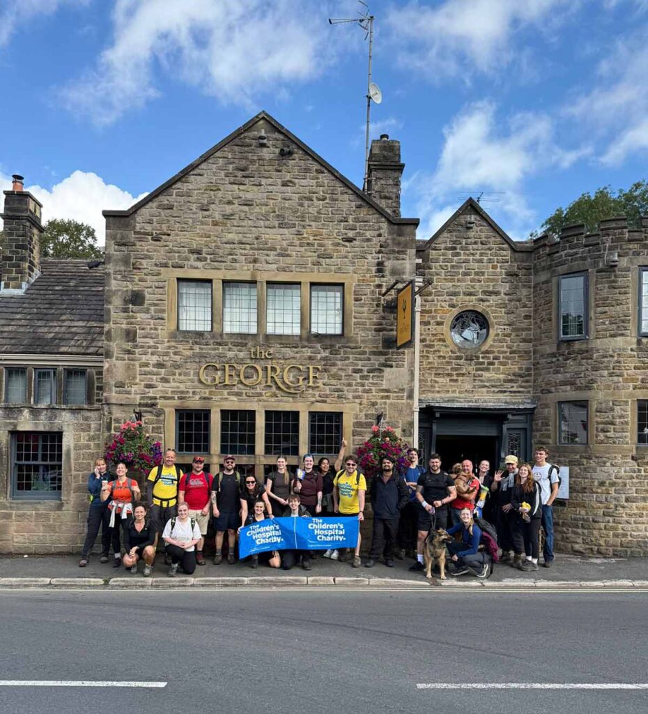 The team outside The George in Hathersage
