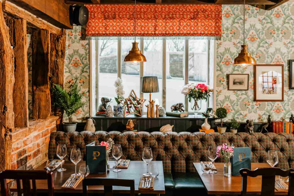 A section of the restaurant at The Peacock at Owler Bar